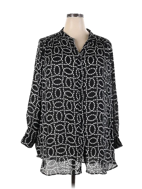 Long Sleeve Blouse Ruffled Neck Blouse