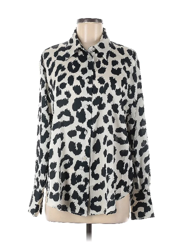Long Sleeve Blouse Embellished Collar Blouse