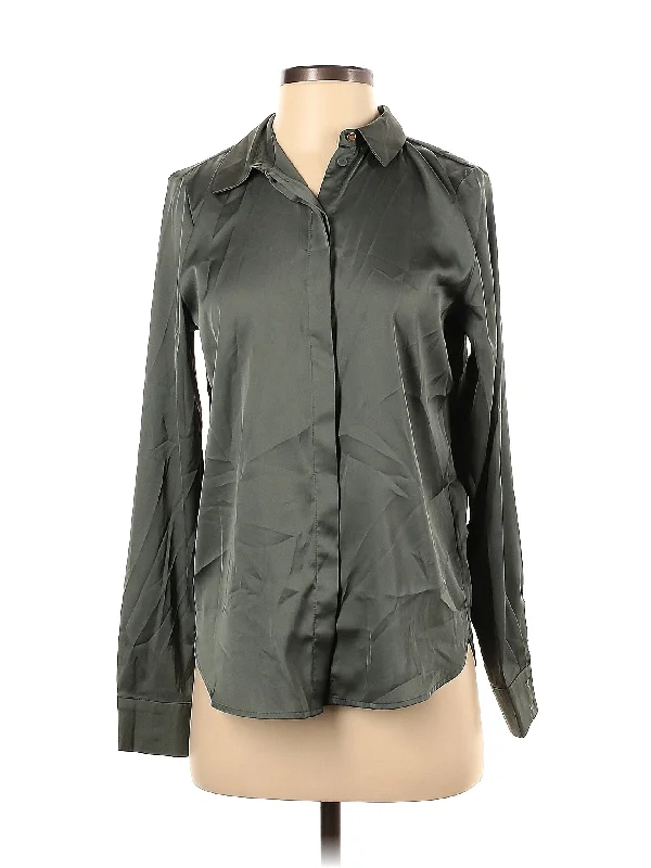 Long Sleeve Blouse Subtle Shimmer Blouse