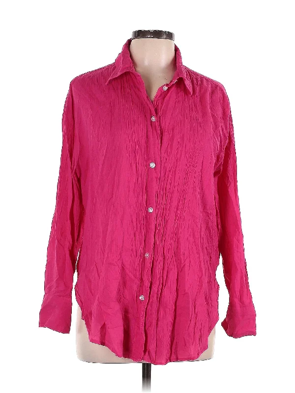 Long Sleeve Blouse Embellished Collar Blouse