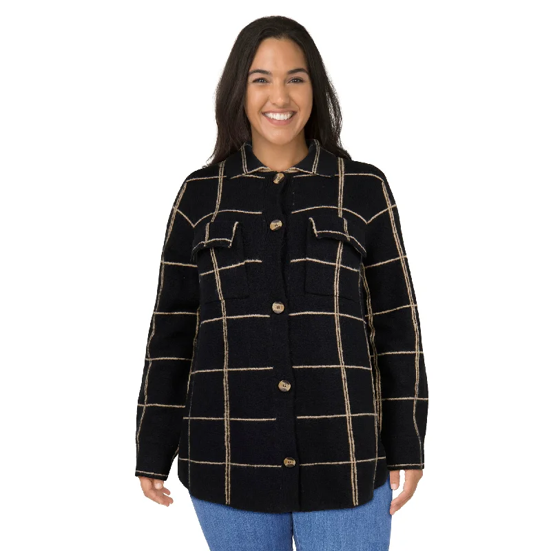 mySTYLE Women's Plus Shacket Chic Wrap Blouse
