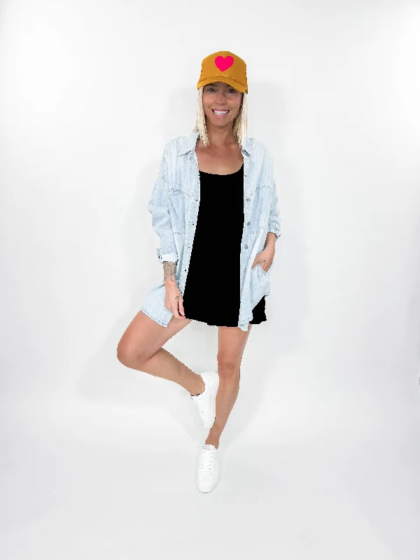 RISEN Lucas Oversized Shacket- LIGHT WASH-FINAL SALE Cotton Casual Blouse