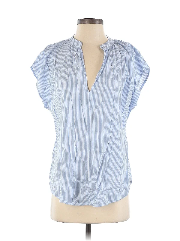 Short Sleeve Blouse Semi-Sheer Blouse