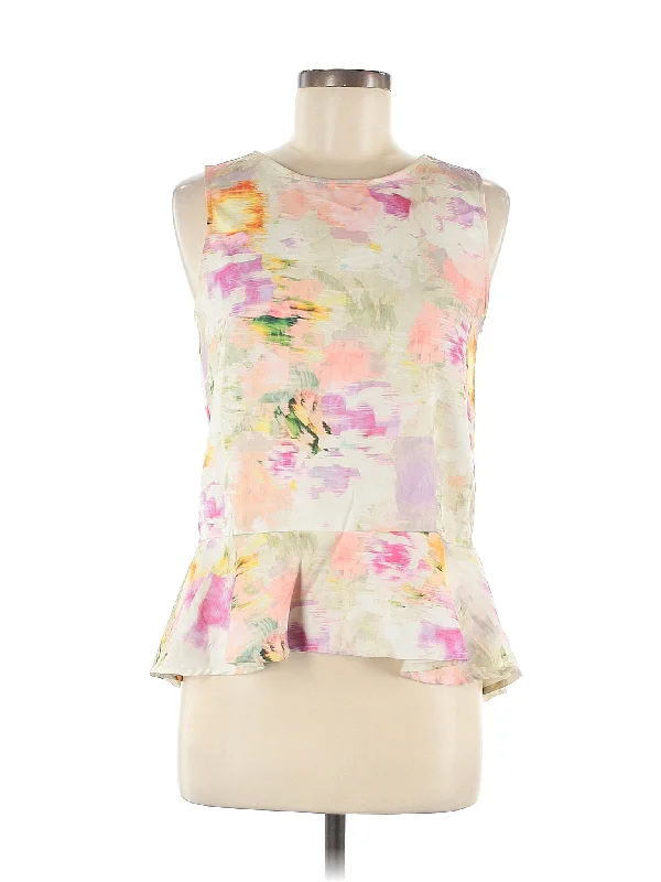Sleeveless Blouse Pleated Collar Blouse