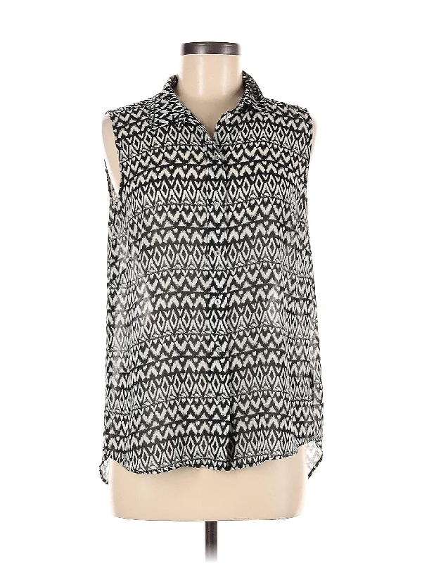 Sleeveless Blouse Stretchy Fitted Blouse
