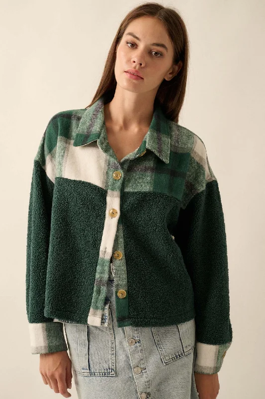 Wilderness Guide Flannel and Fleece Shacket Satin Long Blouse