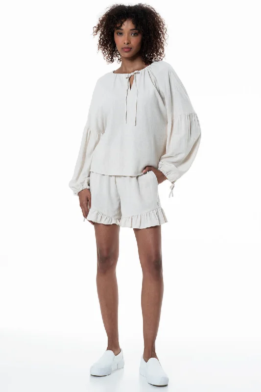 Peasant Blouse _ 153776 _ Natural Relaxed Fit Blouse