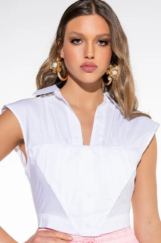 KALI SHORT SLEEVE BUTTON DOWN BLOUSE Double Button Blouse