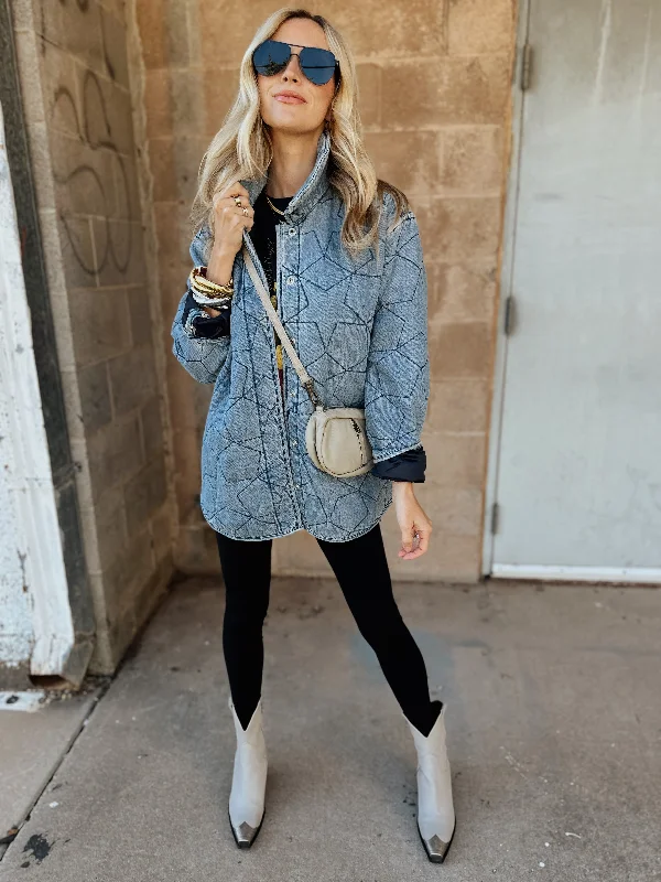 Pistola | Alyssa Oversized Quilted Shacket - Marmont Star Casual Relaxed Fit Blouse
