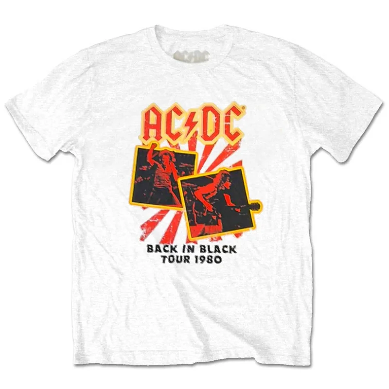 AC/DC | Official Band T-Shirt | Back in Black Tour 1980 (Plus Sizes) Mesh Blend Leather Blend Suede Blend AC/DC | Official Band T-Shirt | Back in Black Tour 1980 (Plus Sizes) Mesh Blend Leather Blend Suede Blend