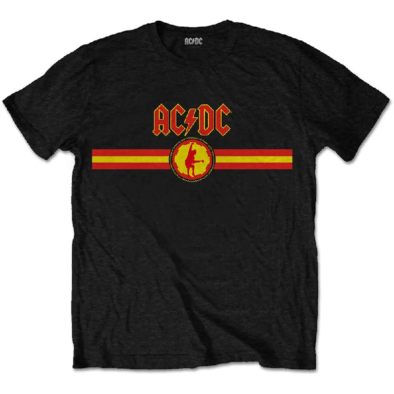 AC/DC | Official Band T-Shirt | Logo & Stripe Anti-Pilling Machine Wash Handmade