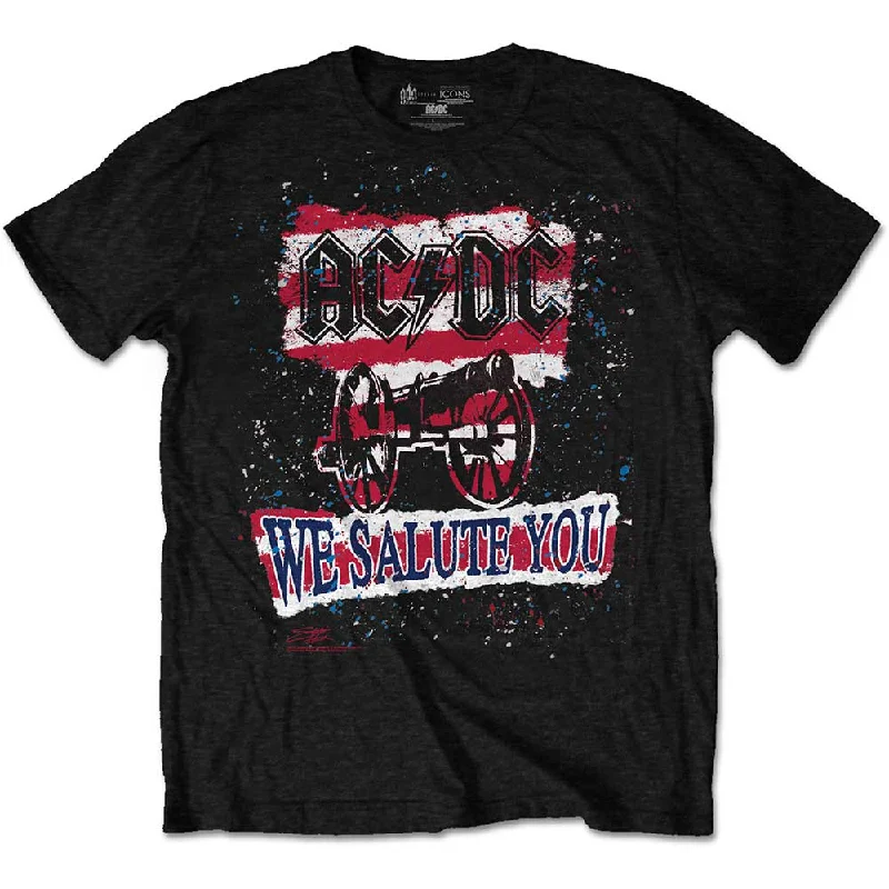 AC/DC | Official Band T-Shirt | We Salute You Stripe Houndstooth Herringbone Solid
