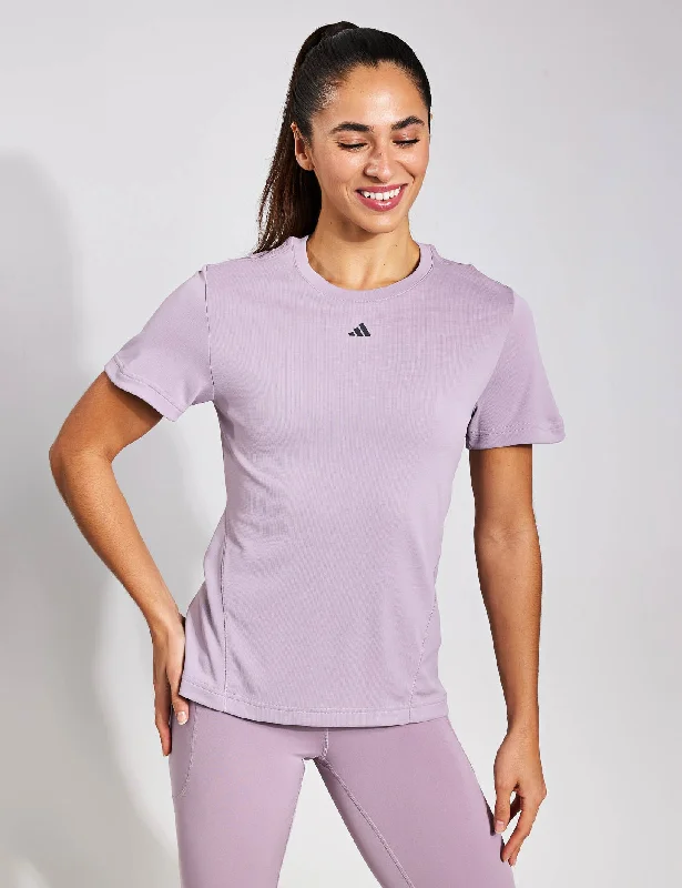 Designed for Training HEAT.RDY HIIT T-Shirt - Preloved Fig Hooded Caped Shawl Collar Designed for Training HEAT.RDY HIIT T-Shirt - Preloved Fig Hooded Caped Shawl Collar