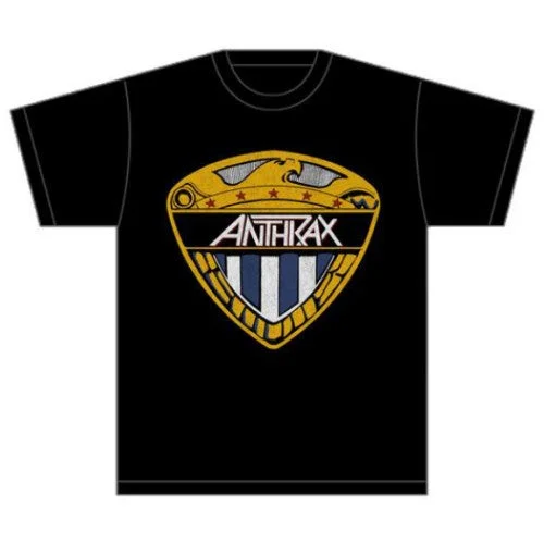 Anthrax | Official Band T-Shirt | Eagle Shield Graphic Embroidered Appliqued