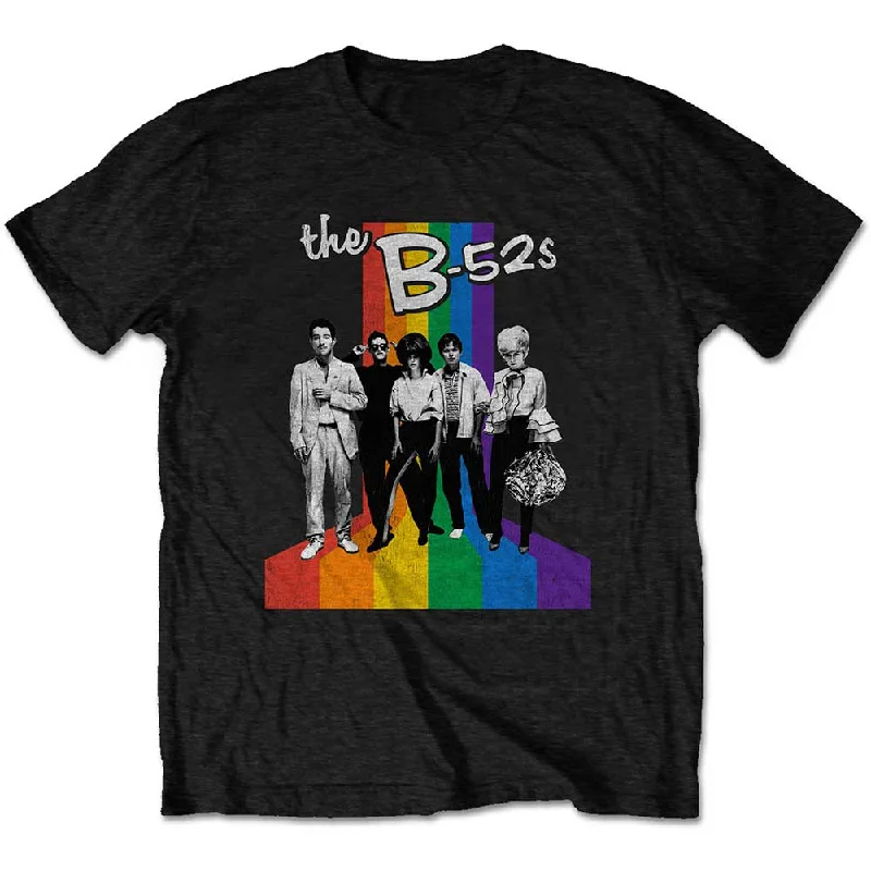 B52s | Official Band T-Shirt | Rainbow Stripes Handmade Hand-knitted Hand-woven