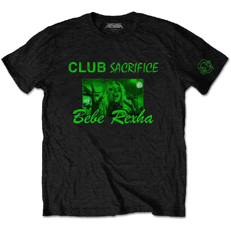 Bebe Rexha | Official Band T-Shirt | Club Sacrifice (Arm Print) Striped Floral Plaid Bebe Rexha | Official Band T-Shirt | Club Sacrifice (Arm Print) Striped Floral Plaid