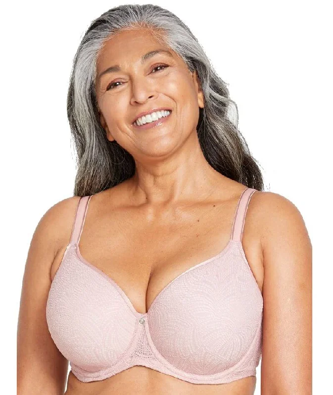 Berlei Lift & Shape Lace T-Shirt Bra - Rose Hip Zippered Front Buttoned Front Snap Front