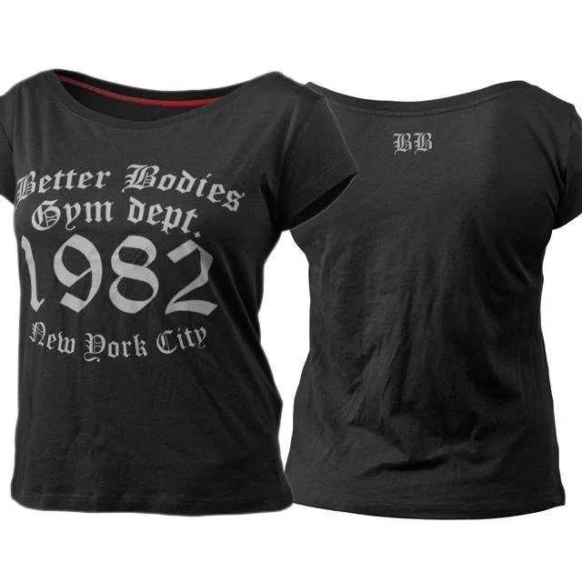 Better Bodies N.Y. Loose Fit Tee - Black Spandex Blend Rayon Blend Denim Blend
