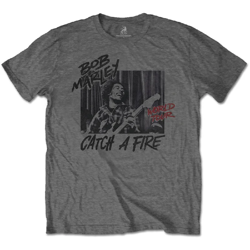 Bob Marley | Official Band T-Shirt | Catch A Fire World Tour Hooded Caped Shawl Collar Bob Marley | Official Band T-Shirt | Catch A Fire World Tour Hooded Caped Shawl Collar