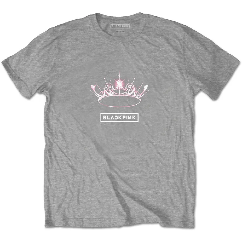 BlackPink | Official Band T-Shirt | The Album - Crown (Back Print) Welt Pockets Slit Pockets BlackPink | Official Band T-Shirt | The Album - Crown (Back Print) Welt Pockets Slit Pockets