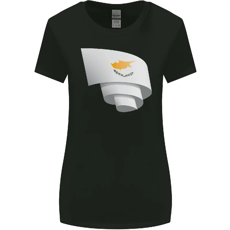 Curled Cyprus Flag Cypriot Day Football Womens Wider Cut T-Shirt Mesh Blend Leather Blend Suede Blend Curled Cyprus Flag Cypriot Day Football Womens Wider Cut T-Shirt Mesh Blend Leather Blend Suede Blend