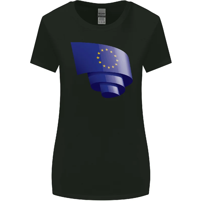 Curled EU Flag European Union Flag Football Womens Wider Cut T-Shirt Faux Fur Fabric Real Fur Fabric Shearling Fabric Curled EU Flag European Union Flag Football Womens Wider Cut T-Shirt Faux Fur Fabric Real Fur Fabric Shearling Fabric