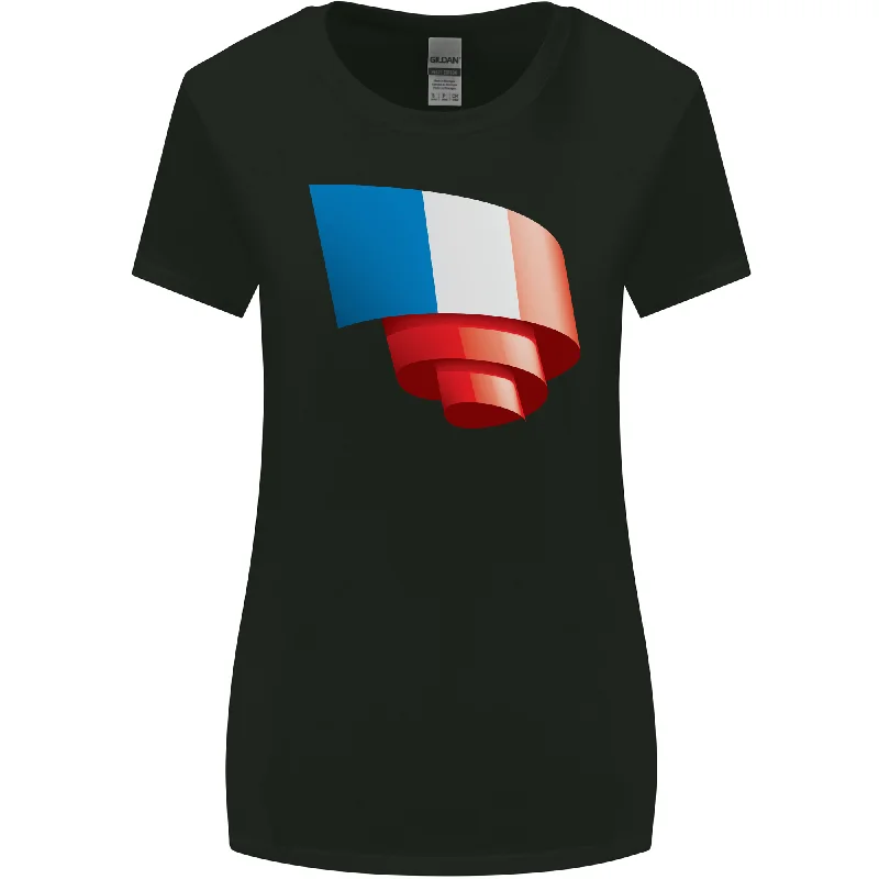 Curled France Flag French Day Football Womens Wider Cut T-Shirt Lace Blend Ribbed Blend Corduroy Blend Curled France Flag French Day Football Womens Wider Cut T-Shirt Lace Blend Ribbed Blend Corduroy Blend
