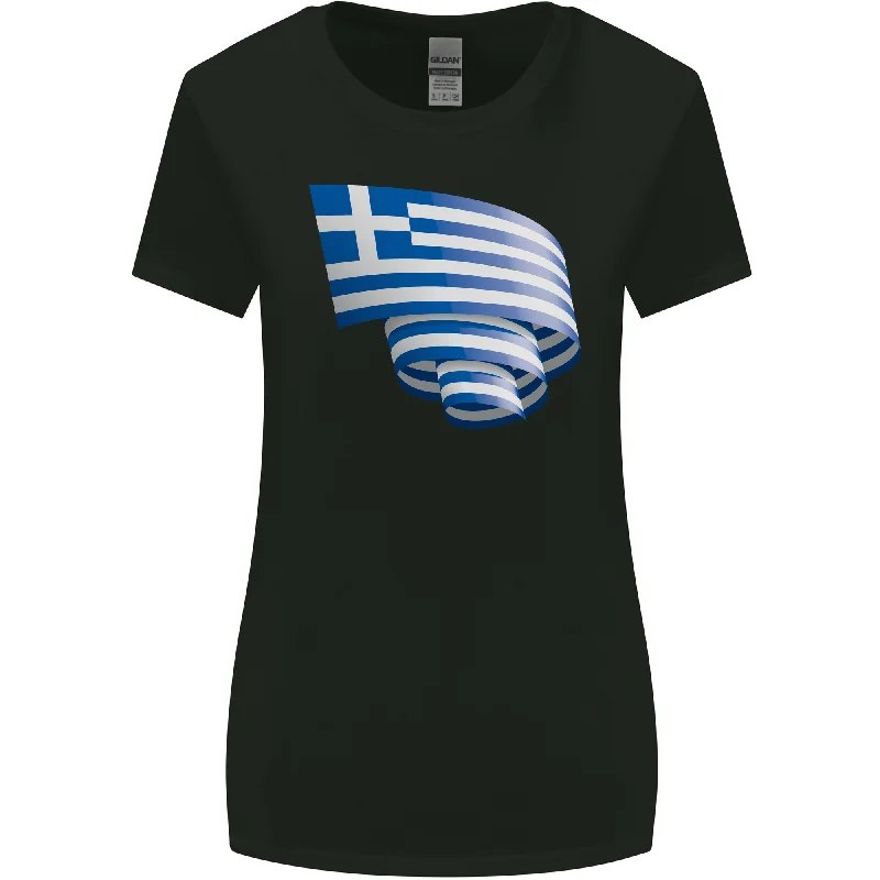 Curled Greece Flag Greek Day Football Womens Wider Cut T-Shirt Seamless Knitted Crochet Curled Greece Flag Greek Day Football Womens Wider Cut T-Shirt Seamless Knitted Crochet
