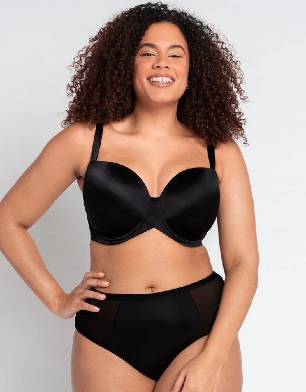 Curvy Kate Smoothie T-Shirt Balcony Moulded Bra Black Polka Dot Checkered Tartan