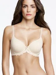 Dominique T-Shirt Bra #3501 V-Neck T-Shirt Long Sleeve Cotton