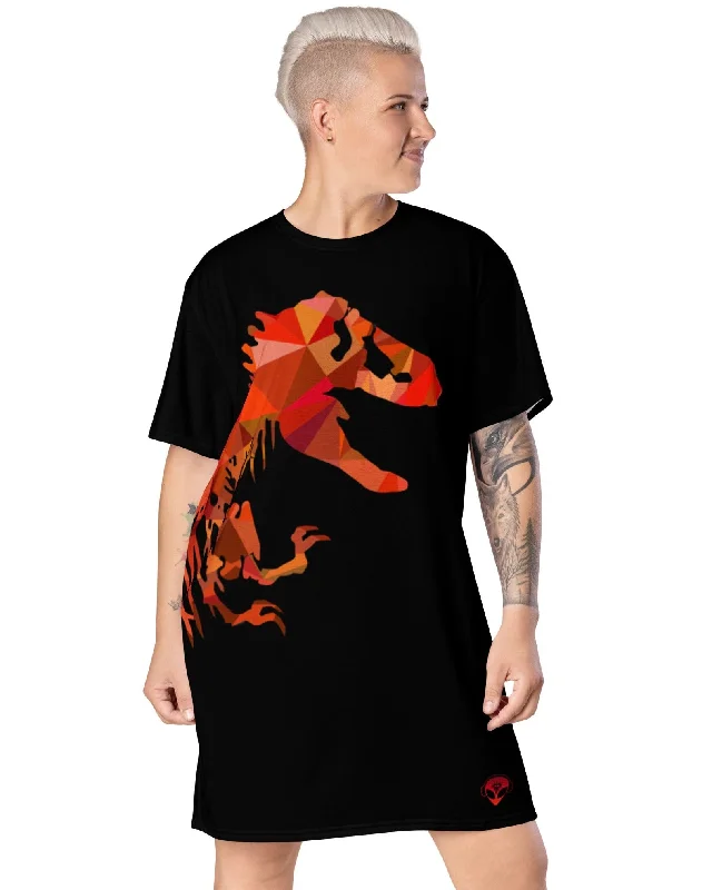 Dubstep Rex T-Shirt Dress Polka Dot Checkered Tartan