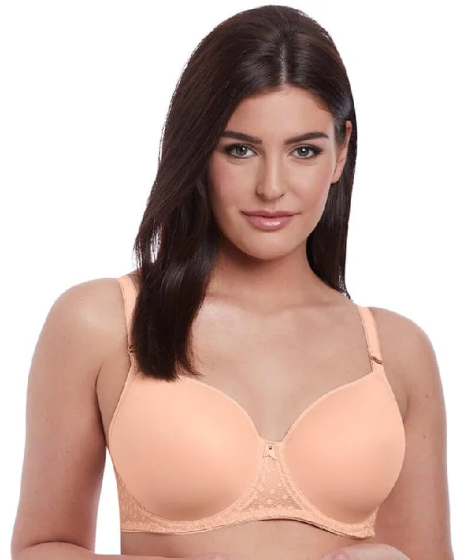 Freya Starlight Underwired Moulded Balcony T-shirt Bra - Caramel Ribbed Striped Patterned Freya Starlight Underwired Moulded Balcony T-shirt Bra - Caramel Ribbed Striped Patterned