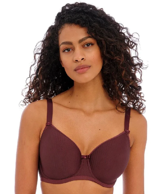 Freya Idol Underwired Moulded Balcony T-shirt Bra - Dark Cherry Zippered Front Buttoned Front Snap Front Freya Idol Underwired Moulded Balcony T-shirt Bra - Dark Cherry Zippered Front Buttoned Front Snap Front
