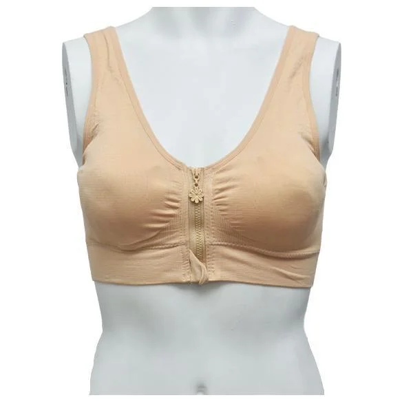 Front Open Zipper Blouse Bra Peter Pan Collar Blouse