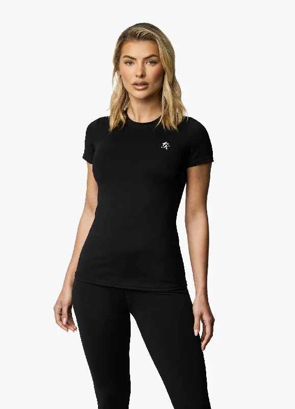 Gym King 365 SS Tee - Black V-Neck T-Shirt Long Sleeve Cotton