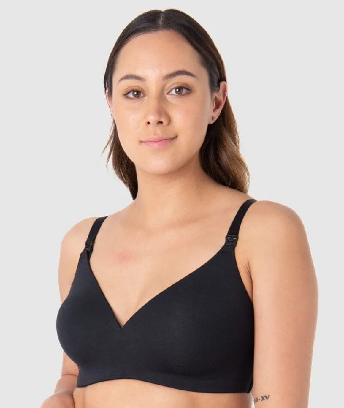 Hotmilk Embrace Leakproof T-Shirt Wirefree Bra - Black Spandex Blend Rayon Blend Denim Blend Hotmilk Embrace Leakproof T-Shirt Wirefree Bra - Black Spandex Blend Rayon Blend Denim Blend