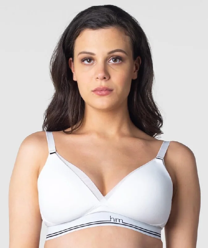 Hotmilk Icon Cotton T-Shirt Wire-free Nursing Bra - White Front Pockets Side Pockets Patch Pockets Hotmilk Icon Cotton T-Shirt Wire-free Nursing Bra - White Front Pockets Side Pockets Patch Pockets