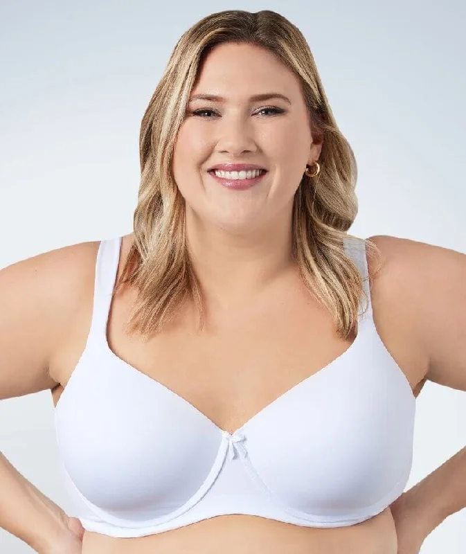 Leading Lady Lightly Padded Underwired T-Shirt Bra - White Iron Safe Non-Iron Wrinkle Free Leading Lady Lightly Padded Underwired T-Shirt Bra - White Iron Safe Non-Iron Wrinkle Free