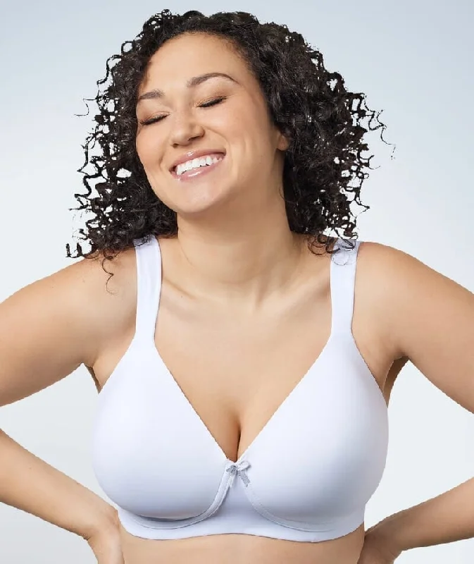 Leading Lady Lightly Padded Wire-free T-Shirt Bra - White Houndstooth Herringbone Solid Leading Lady Lightly Padded Wire-free T-Shirt Bra - White Houndstooth Herringbone Solid