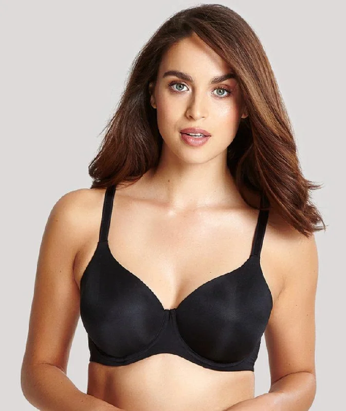Panache Porcelain Elan Non Padded Underwired T-Shirt Bra - Black Fleece Nylon Spandex
