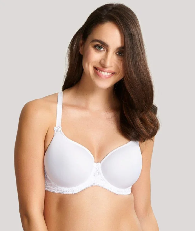 Panache Cari Moulded Spacer Underwired T-Shirt Bra - White Real Fur Shearling Chenille Panache Cari Moulded Spacer Underwired T-Shirt Bra - White Real Fur Shearling Chenille