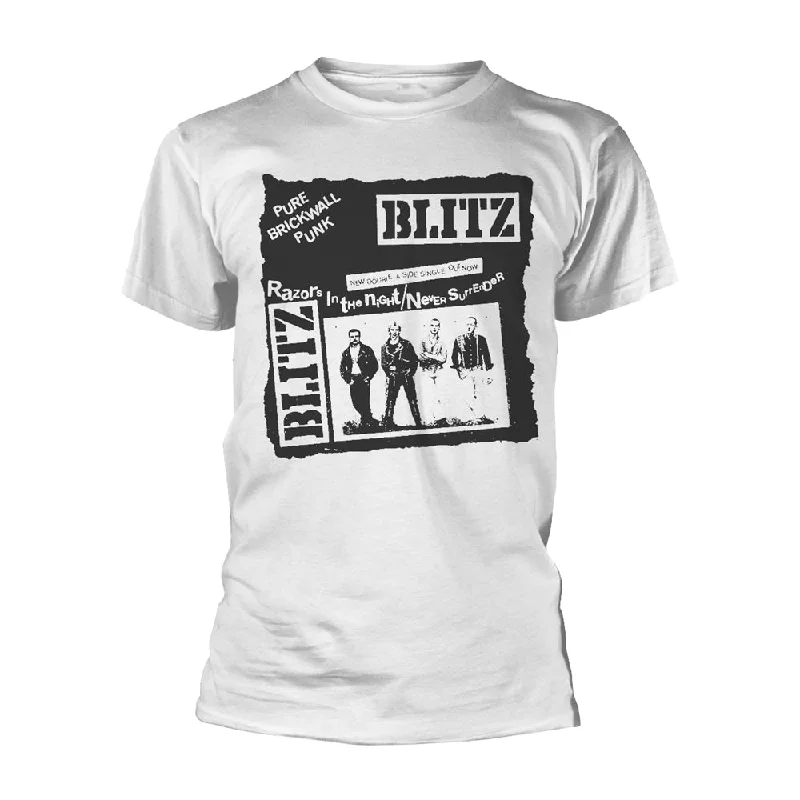 Blitz Unisex T-shirt: Pure Brick Wall (White) Mesh Fabric Canvas Fabric Denim Fabric Blitz Unisex T-shirt: Pure Brick Wall (White) Mesh Fabric Canvas Fabric Denim Fabric