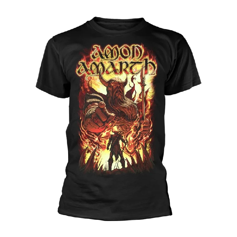 Amon Amarth Unisex T-shirt: Oden Wants You (back print) Striped Floral Plaid