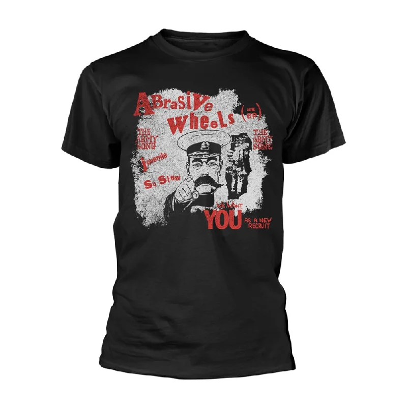 Abrasive Wheels Unisex T-shirt: Army Song (Black) Sequined Glittery Shiny