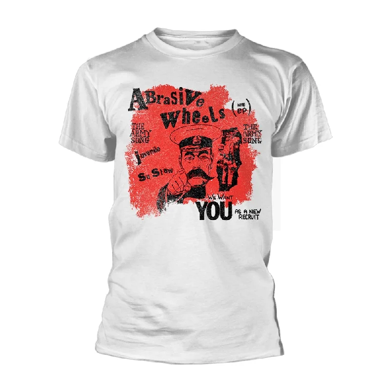 Abrasive Wheels Unisex T-shirt: Army Song (White) Chenille Fabric Brocade Fabric Lace Fabric Abrasive Wheels Unisex T-shirt: Army Song (White) Chenille Fabric Brocade Fabric Lace Fabric