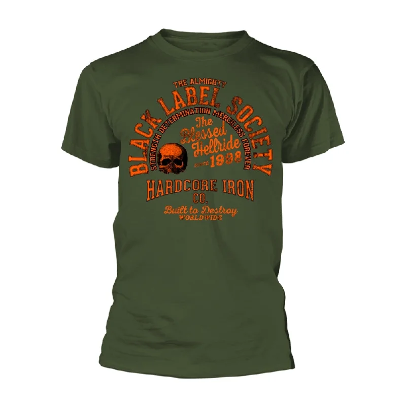 Black Label Society Unisex T-shirt: Hardcore Iron (Military Green)(back print) Fleece Fabric Down Fabric Feather Fabric Black Label Society Unisex T-shirt: Hardcore Iron (Military Green)(back print) Fleece Fabric Down Fabric Feather Fabric