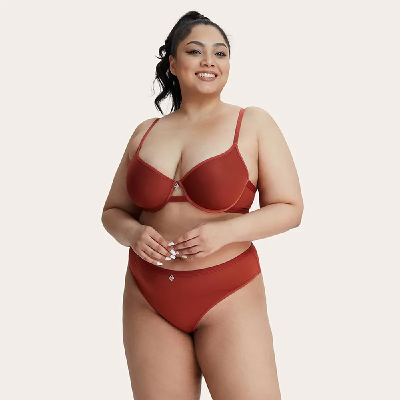 VANESSA Plus Mesh Molded Cup T-shirt Bra Fashionable Trendy Casual