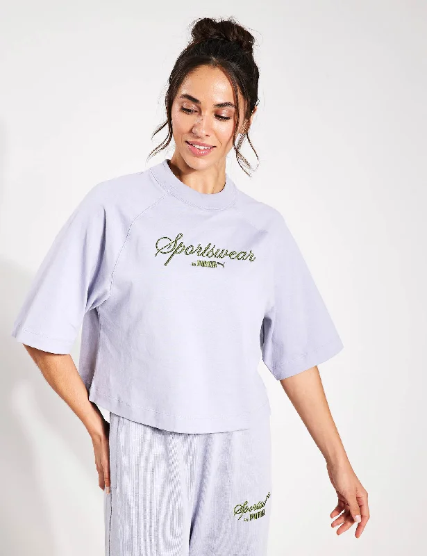 CLASSICS+ Oversized Tee - Gray Fog Spandex Blend Rayon Blend Denim Blend