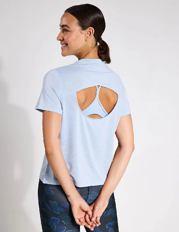 Chill Athletic T-Shirt - Pale Blue Houndstooth Herringbone Solid