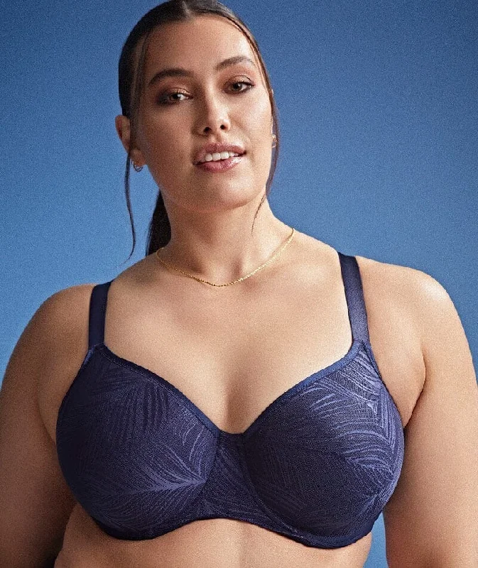 Sculptresse Illuminate Non Padded Full Cup T-Shirt Bra - French Navy Jersey Fabric Tulle Fabric Batik Fabric Sculptresse Illuminate Non Padded Full Cup T-Shirt Bra - French Navy Jersey Fabric Tulle Fabric Batik Fabric